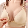 thumbnail image 1 of Asxite Women Thin Stripe Print Front Closure Wireless Comfortable Bra Watermelon Red 40/90, 1 of 5