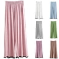 thumbnail image 1 of Asxite Womens Pajamas Pants Breathable High Waist Soft Knit Solid Wide Leg Loose Long Sleepwear, 1 of 7