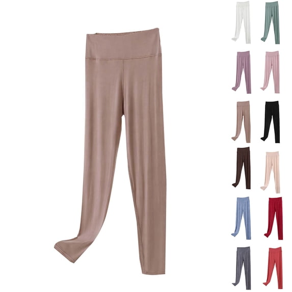 Asxite Womens Pajamas Solid Elastic Waist Casual Home Sleep Long Pants