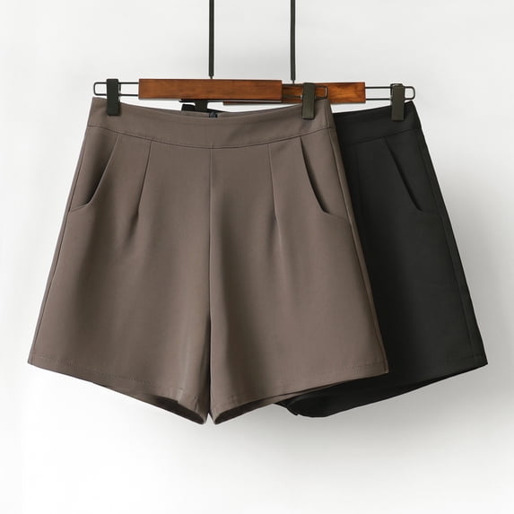 Asxite Womens Shorts High Waisted Summer Lightweight Drape Loose Solid Trouser Style Casual
