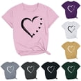 thumbnail image 1 of Asxite Womens Tops Short Sleeve Trendy Print Round Neck Loose and Breathable Casual Blouse, 1 of 4