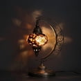 thumbnail image 1 of Asylove Turkish Moon Lamp - Mosaic Moroccan Table & Floor Light, Authentic Meditation Lamp - Total Dim. 7.5 x 11 x 18 inches (Coffemilk), 1 of 7