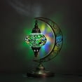 thumbnail image 1 of Asylove Turkish Moon Lamp - Mosaic Moroccan Table & Floor Light, Authentic Meditation Lamp - Total Dim. 7.5 x 11 x 18 inches (Green), 1 of 7