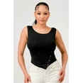 thumbnail image 1 of Asymmetric Hem Tops With Side Snap Buttons - Black, 1 of 6