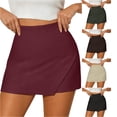 thumbnail image 1 of Asymmetric Skirt Shorts Style Pleated A Line Skort with Pockets Swim Skirt L, 1 of 6