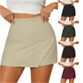 thumbnail image 1 of Asymmetric Skirt Shorts Style Pleated A Line Skort with Pockets Swim Skirt XL, 1 of 6