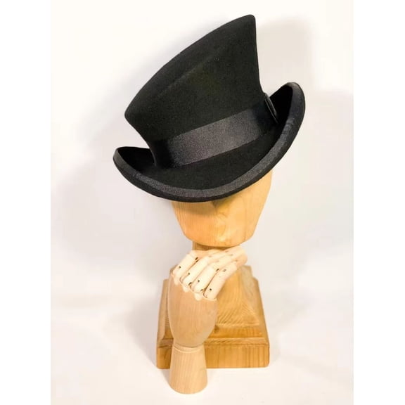 Asymmetric Top Hat Wool Hat Women Men Unisex Hat Steam Punk Hat Top Hat Fashion Ribbon Decorative Hat Cover Head For Men,Black
