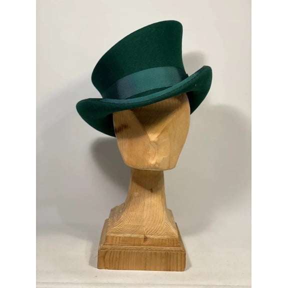 Asymmetric Top Hat Wool Hat Women Men Unisex Hat Steam Punk Hat Top Hat Fashion Ribbon Decorative Hat Cover Head For Men,Dark green