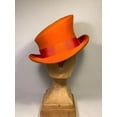 thumbnail image 1 of Asymmetric Top Hat Wool Hat Women Men Unisex Hat Steam Punk Hat Top Hat Fashion Ribbon Decorative Hat Cover Head For Men，Orange, 1 of 3