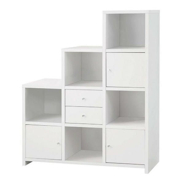 Spencer Bookcase with Cube Storage Compartments White