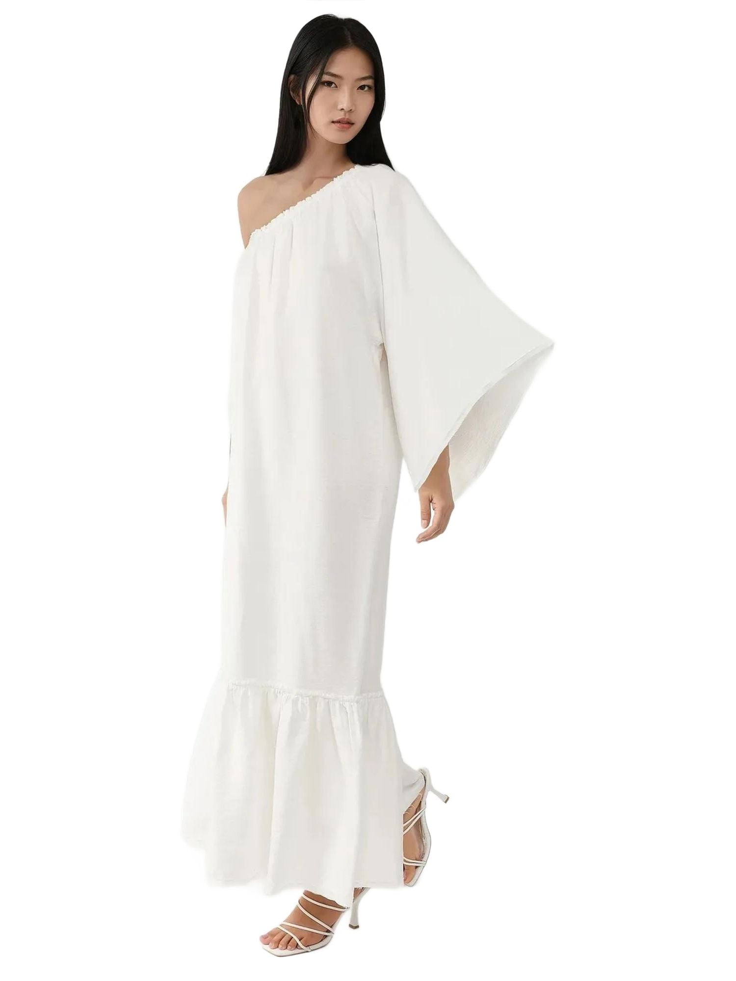 Asymmetrical Collar Off Shoulder Maxi Dress - Walmart.com Asymmetrical Collar Off Shoulder Maxi Dress - Walmart.com