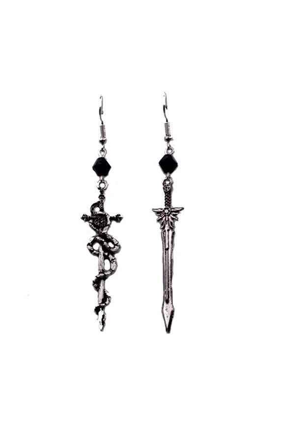 Asymmetrical Dangle Earrings Unisex Gothic Earrings Halloween Jewelry Gift