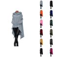 thumbnail image 1 of Asymmetrical Hem Hoodie for Women 2025 Long Sleeve Irregular Hooded Sweatshirt with Pockets Pullover Tops, 1 of 7