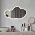 thumbnail image 1 of Asymmetrical Irregular Cloud Shape Frameless LED Lighted Decorative Wall Mirror, 36x24 inches, 1 of 7