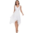 thumbnail image 1 of Asymmetrical Midi Dress with Lace Bodice, 1 of 1