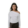 thumbnail image 1 of Asymmetrical Neck Draped Blouse, 1 of 6