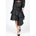 thumbnail image 1 of Asymmetrical Ruffle Bottom Satin Skirt - Deep Plum, M, 1 of 5