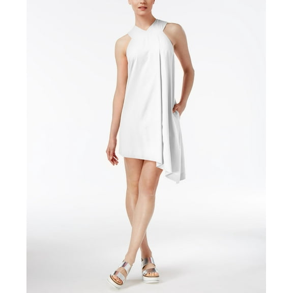Asymmetrical Shift Dress White M
