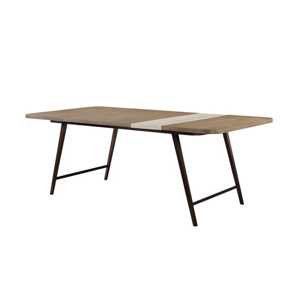 Asymmetrical Stone Dining Table | Used for Entertaining Guests | Solid Wood, MDF and Travertine Insert | Solves the Problem of Unstable Tables