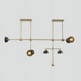 thumbnail image 1 of Asymmetrical Structure Bowl Shade Hanging Chandelier – Mid Century Modern Seven Lights Dome Shade Brass Sputnik Ceiling Light Fixture, 1 of 4