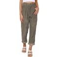 thumbnail image 1 of Asyoly Corduroy Pants for Women Solid Casual High Waisted Straight Leg Pants Loose Comfy Trousers with Pockets, 1 of 4