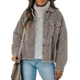thumbnail image 1 of Asyoly Womens Corduroy Shacket Jacket Button Down Long Sleeve Solid Color Casual Keep Warm Coats Outwear With Pockets, 1 of 7