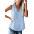 thumbnail image 1 of Asyoly Womens Tops Summer Lace Trim Tank Tops V Neck Fashion Casual Sleeveless Blouse Cami Shirts S-3XL, 1 of 3