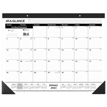 At-A-Glance 2025 Monthly Desk Pad Calendar, 21.75" x 17"