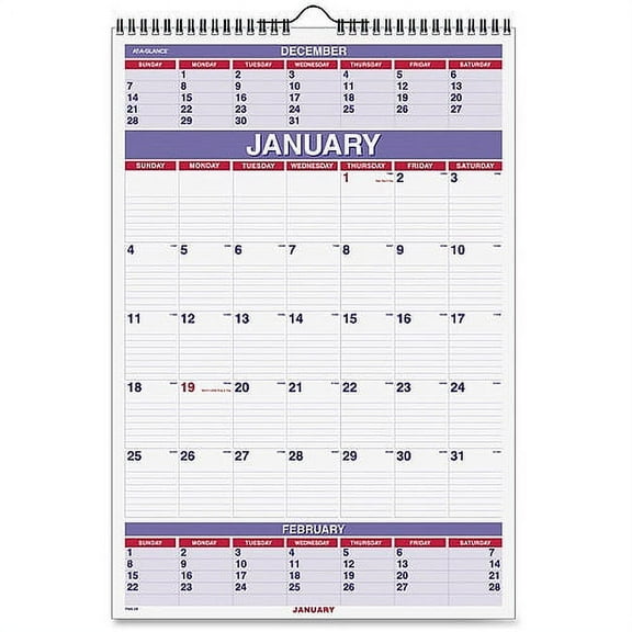 At-A-Glance 3-Month Wall Calendar
