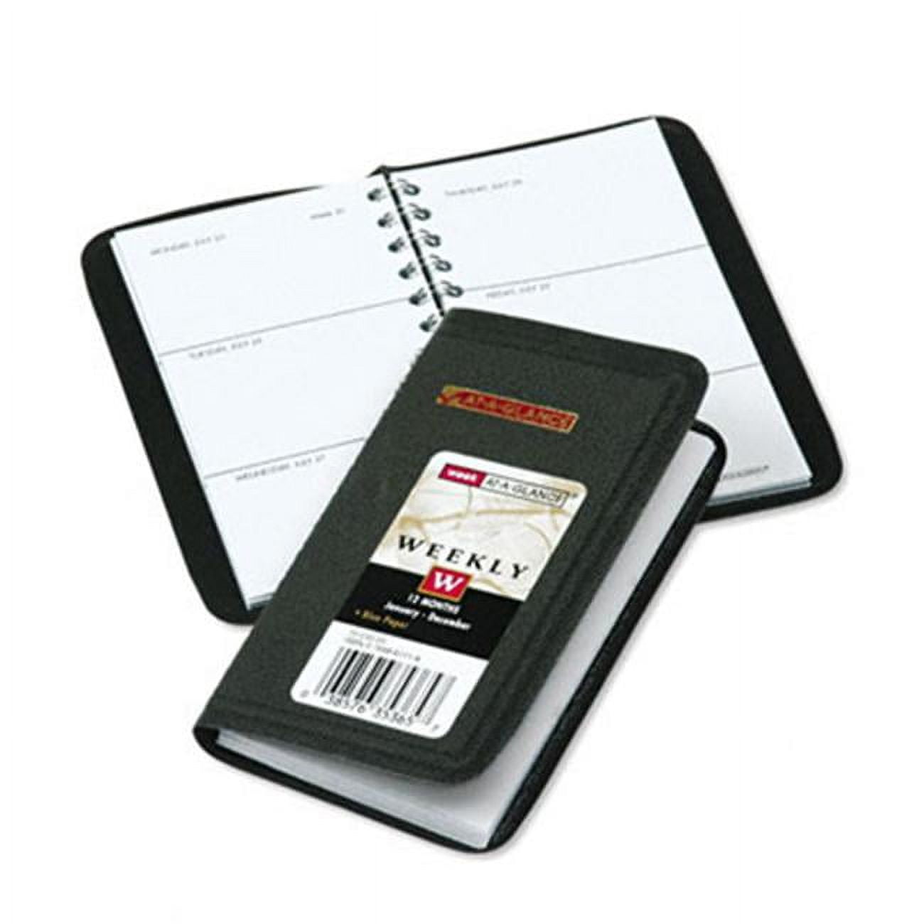 At-A-Glance 7003505 Weekly Planner  Shirt Pocket Size  2-1/2 x 4-1/2  Black