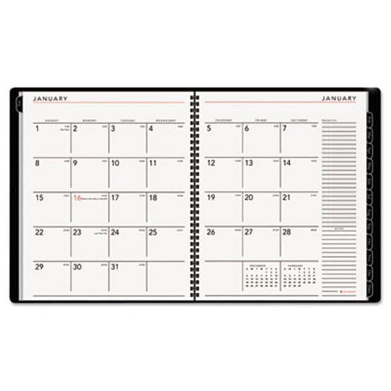 At-A-Glance 70260X05 Contemporary Wirebound Monthly Planner, 9 x 11, Black, 2014