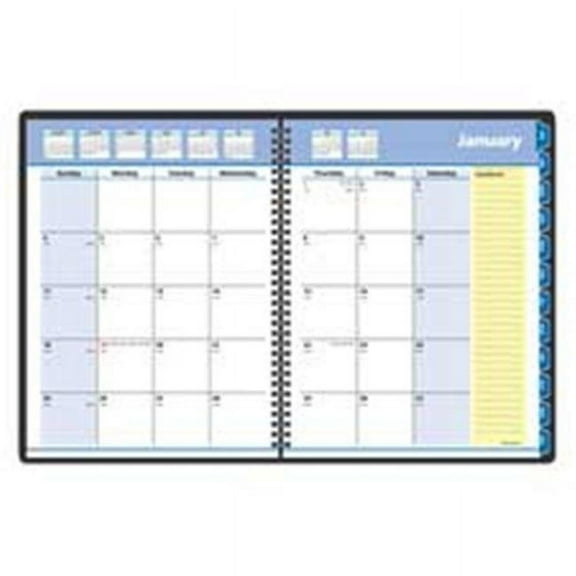 At-A-Glance AAG760805 Monthly Planner- 2PPM- Jan-Dec- 20 Note Pages- 8-.75in.x6-.88in.- BK