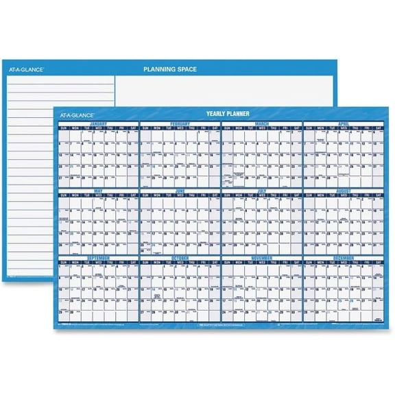 At A Glance AAGPM20028 36 x 24 in. Erasable Yearly Wall Planner, Horizontal