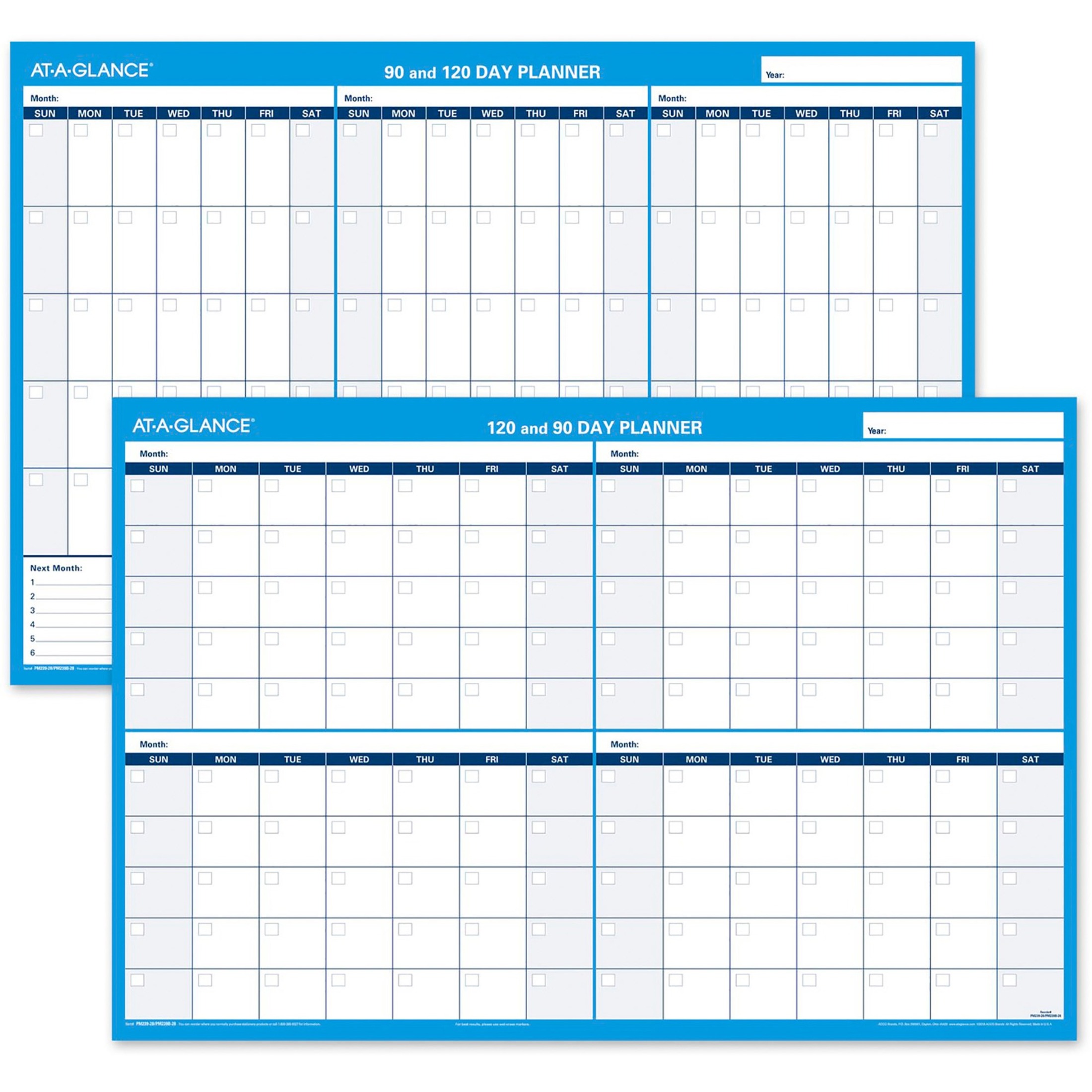 At-A-Glance, AAGPM23928, 90/120-Day Erasable Wall Planner, 1 Each, Blue - image 1 of 9