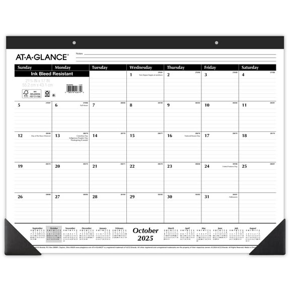 AT-A-GLANCE 2026 Monthly Desk Pad Calendar, 21.75" x 17"