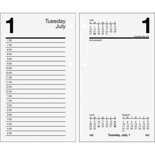 AtAGlance Looseleaf Daily Desk Calendar Refill Daily, Weekly