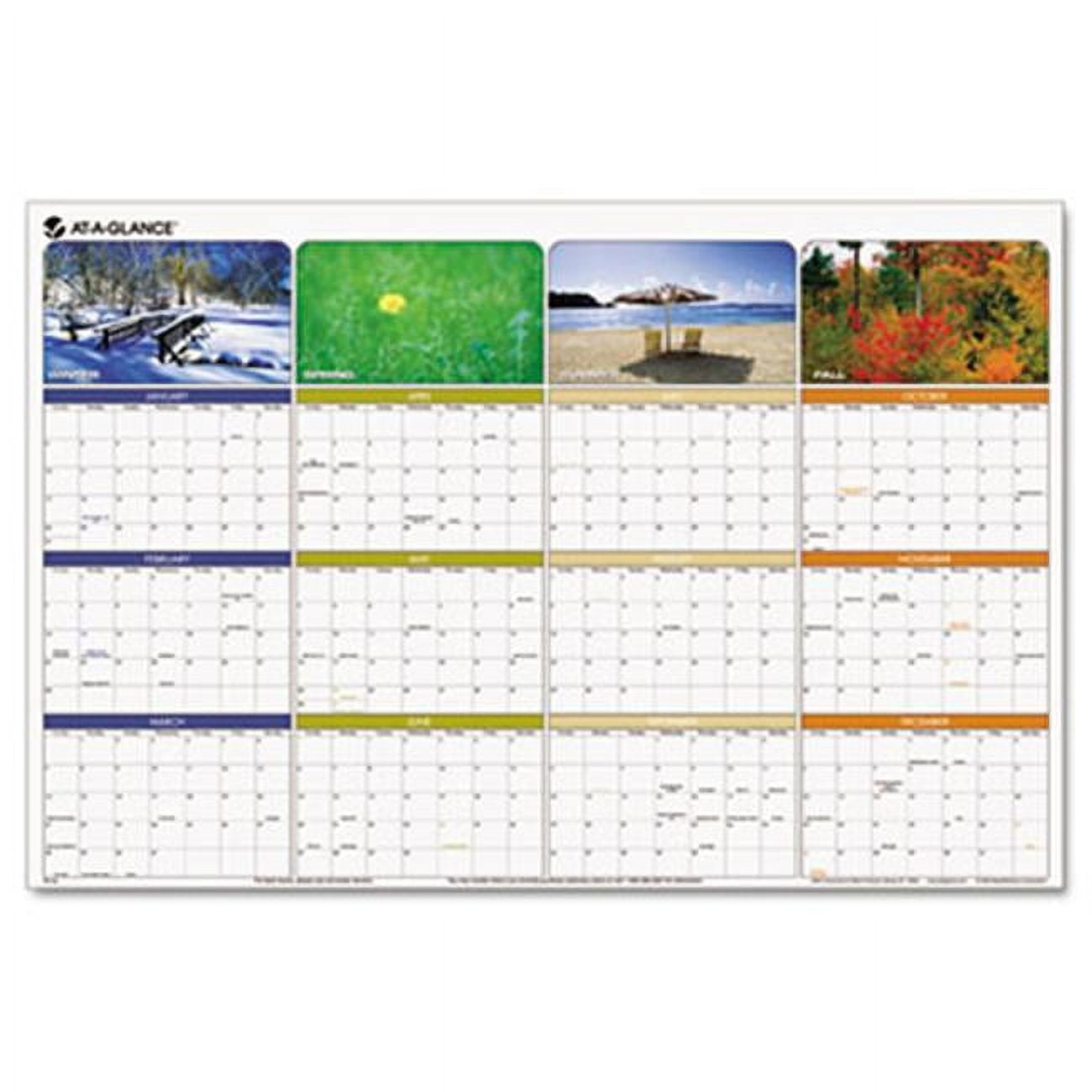 AtAGlance PA133 Seasons in Bloom Erasable/Reversible Quarterly Yearly
