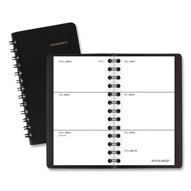 At-A-Glance Products B1250208 Weekly Planner - 4.5 x 2.5 in. - January to December - 2025 - - Black