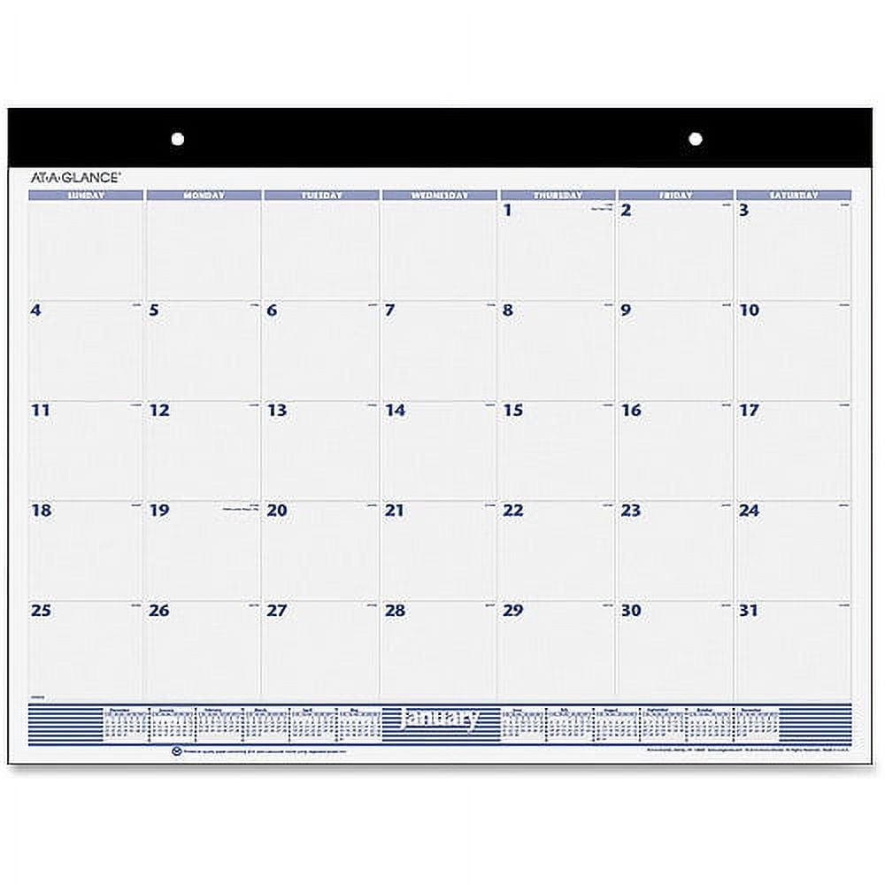 At-A-Glance Recycled Unruled Monthly Desk Pad