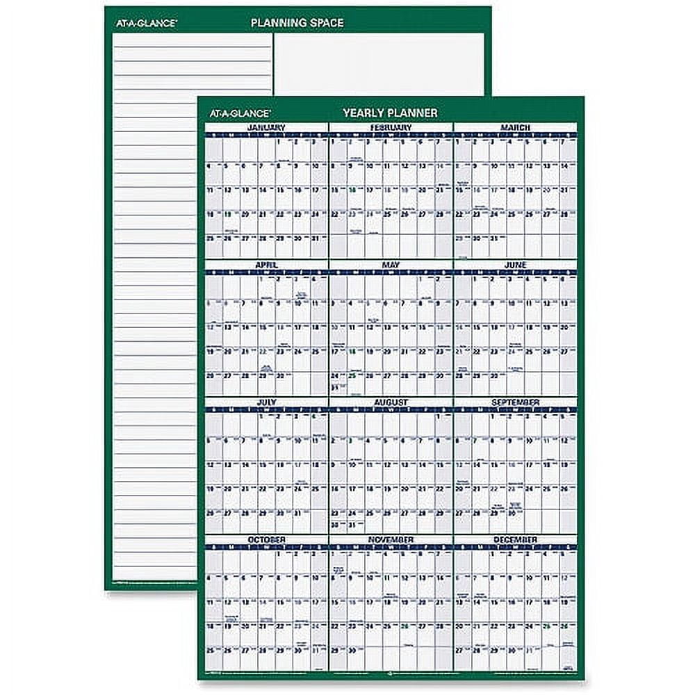 At-A-Glance Yearly Vertical Erasable Wall Planner