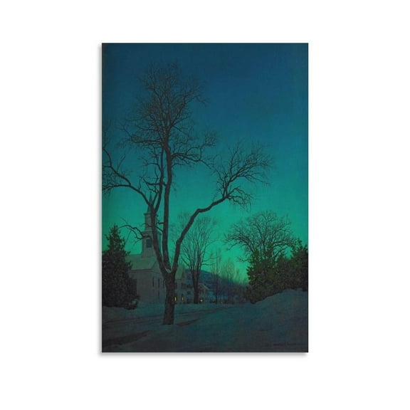 At Close of Day by Maxfield Parrish Canvas Art Poster And Wall Art Picture Print Modern Family Bedroom Decor Posters