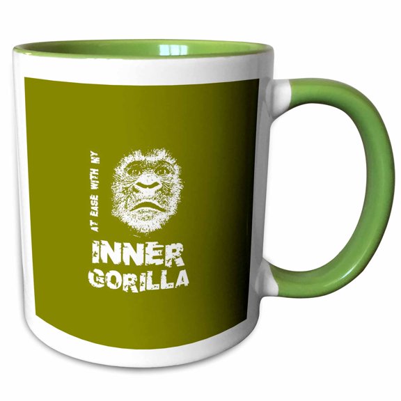 3drose, at Ease with My Inner Self Evolution Design, 15oz Two-tone Green Mug