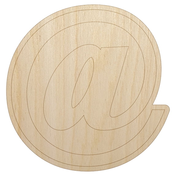 At Email Symbol Wood Shape Unfinished Piece Cutout Craft DIY Projects - 4.70 Inch Size - 1/8 Inch Thick