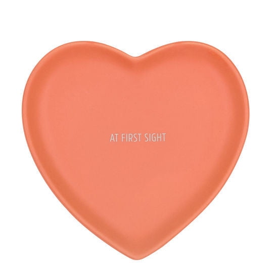 At First Sight Heart Trinket Ring Dish Tray - Coral At First Sight Heart Trinket Ring Dish Tray - Coral
