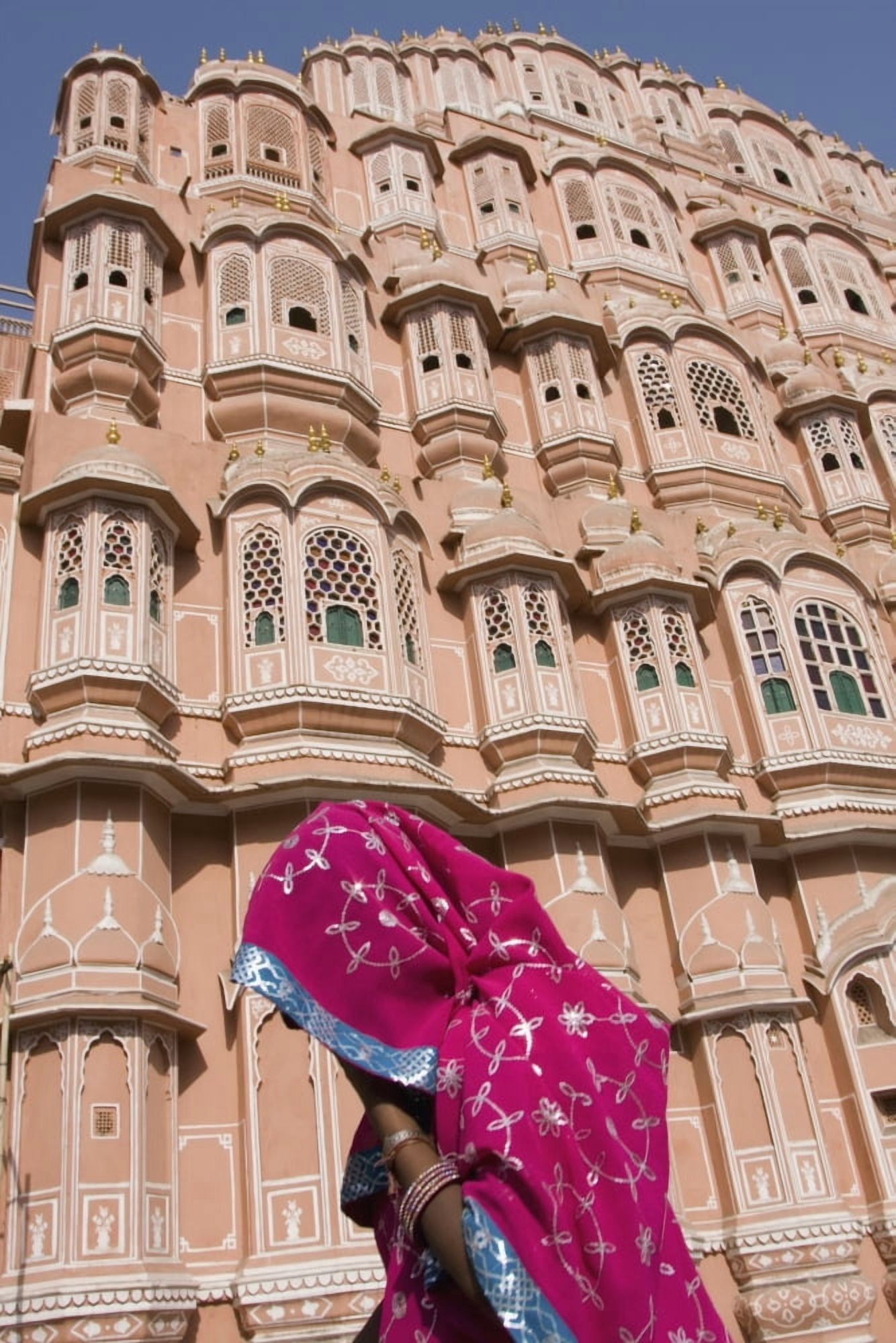 At Hawa Mahal City Palace Jaipurs most distinctive landmark Jaipur Rajasthan State India Canvas Art - Paul Quayle Design Pics (12 x 19)