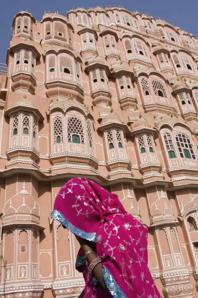 At Hawa Mahal City Palace Jaipurs most distinctive landmark Jaipur Rajasthan State India Canvas Art - Paul Quayle Design Pics (24 x 38)