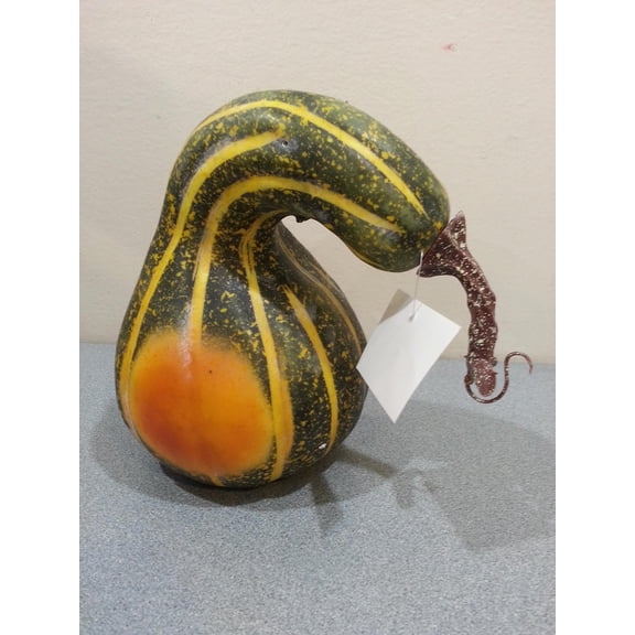 Lot 3 Harvest Fall Green Orange Pumpkin Gourd Decor Halloween Thanksgiving 7"