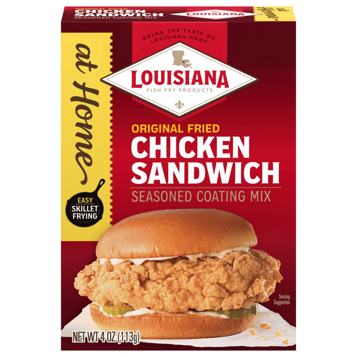 Louisiana Fish Fry Products At Home Chicken Sandwich Seasoned Batter & Coating Mix, 4.5 oz Box