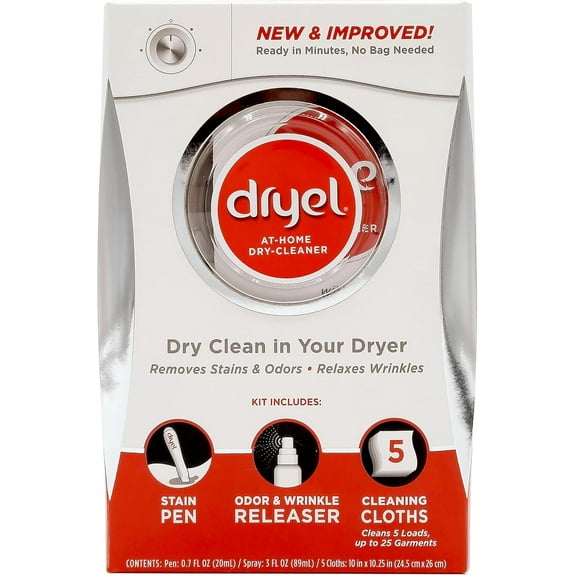 At-Home Dry Cleaner Kit, New and Improved Formula with Rapid Refresh Technology, Gentle Laundry Care for Special Fabrics and Dry-Clean-Only Clothes, 5 Loads
