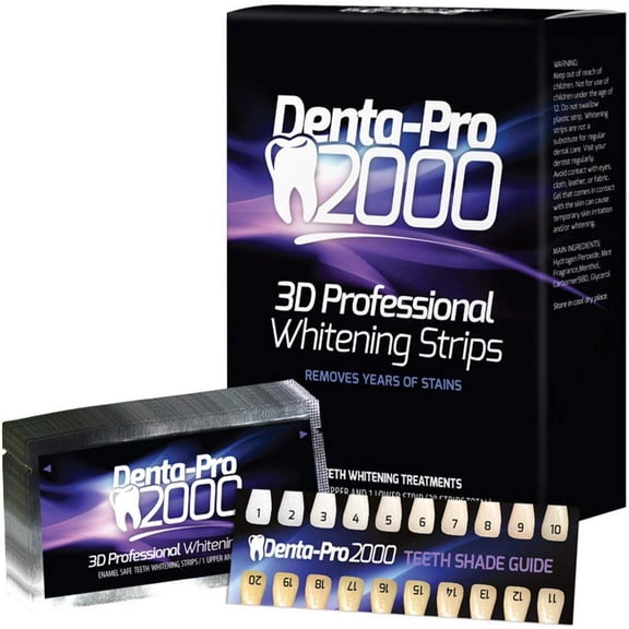 Professional Teeth Whitening Strips - 28 Count - DentaPro2000 - At Home - Begin Seeing Results Instantly!